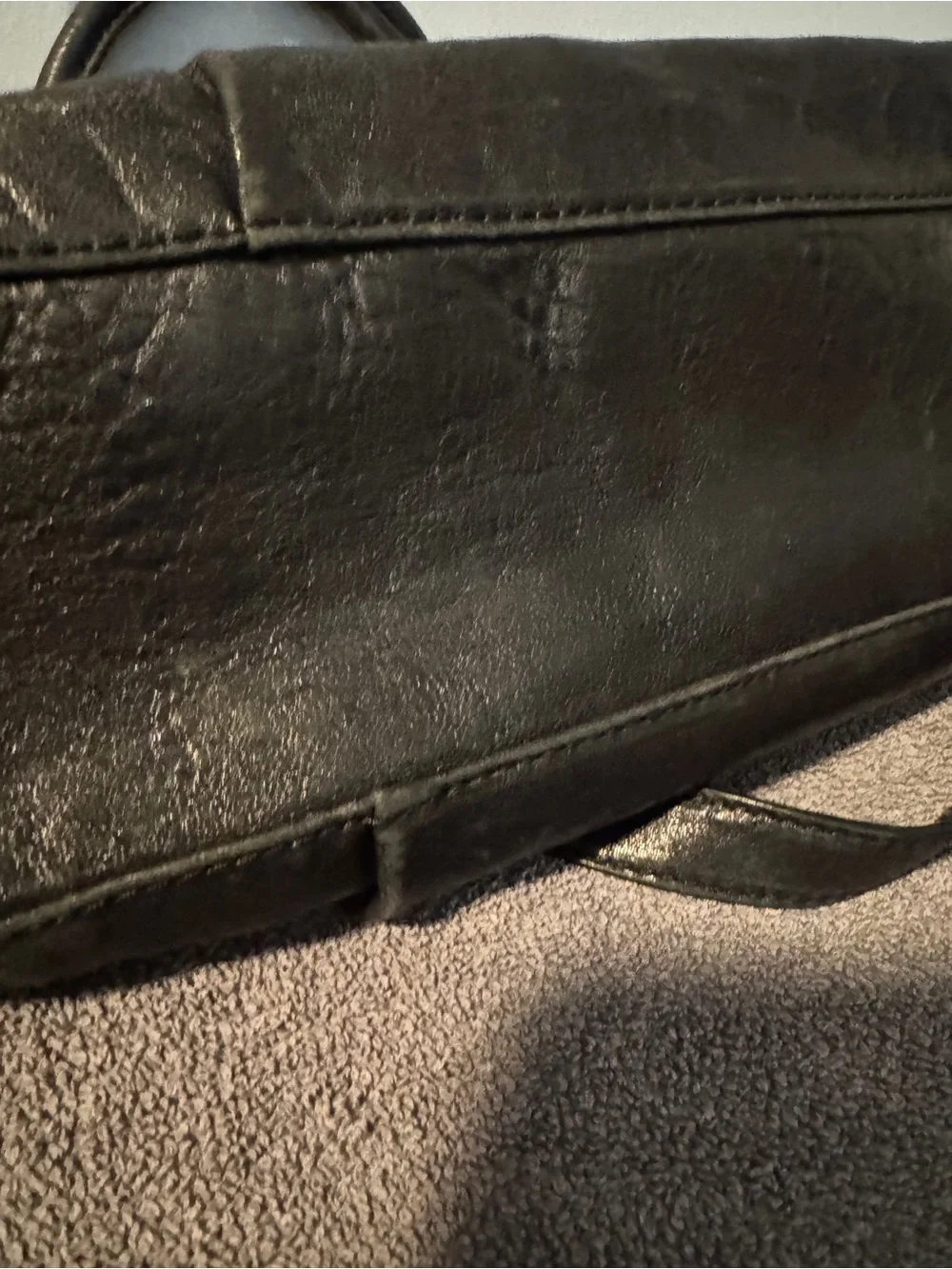 Michael Kors Black Leather Eyelet Satchel with MK Charm